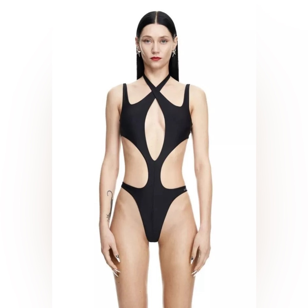 Mugler x H&M Halterneck Cut-out Swimsuit - Size 8